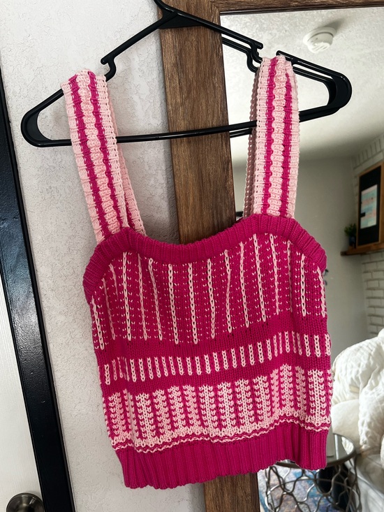 Lush Tops - Cropped Knit Tank Top